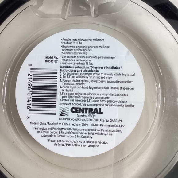 Pennington 2 Pcs Set Décor Wall Mounted Heavy Rim 5.5” Pot Ring Planter, Easy To - Picture 6 of 6